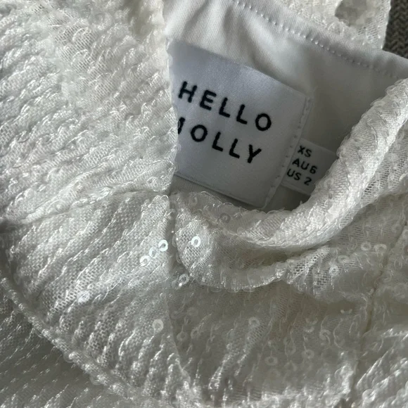 HELLO MOLLY WHAT A GLAMOUR SEQUIN DRESS WHITE - Picture 5 of 7
